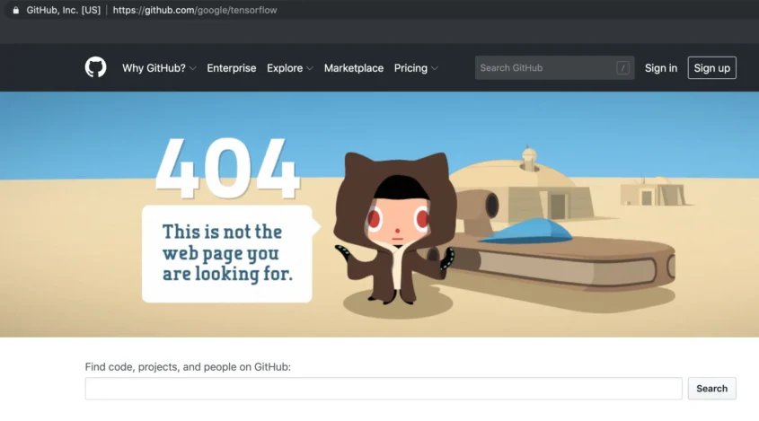 github 404 error page