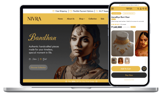 mock jewellery website design
